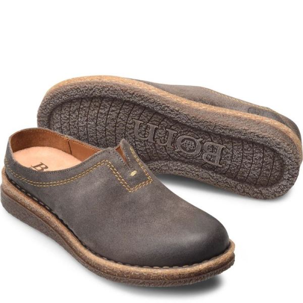 Born | Women's Seana Clogs - Dark Concrete Distressed (Grey) | New Clearance
