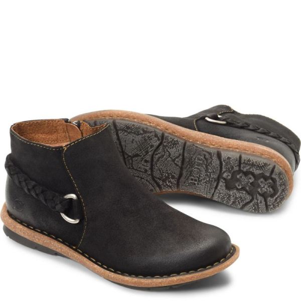 Born | Women's Toya Boots - Black Distressed (Black) | New Clearance