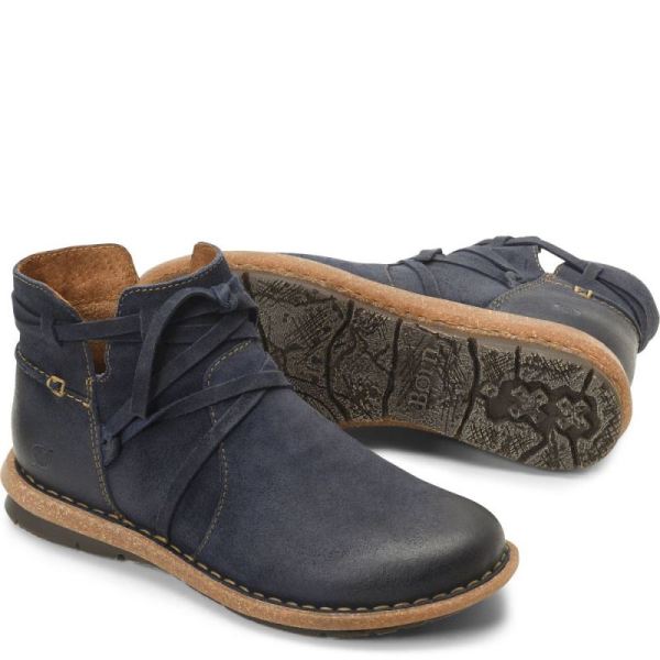 Born | Women's Tarkiln Boots - Navy Blue Distressed (Blue) | New Clearance