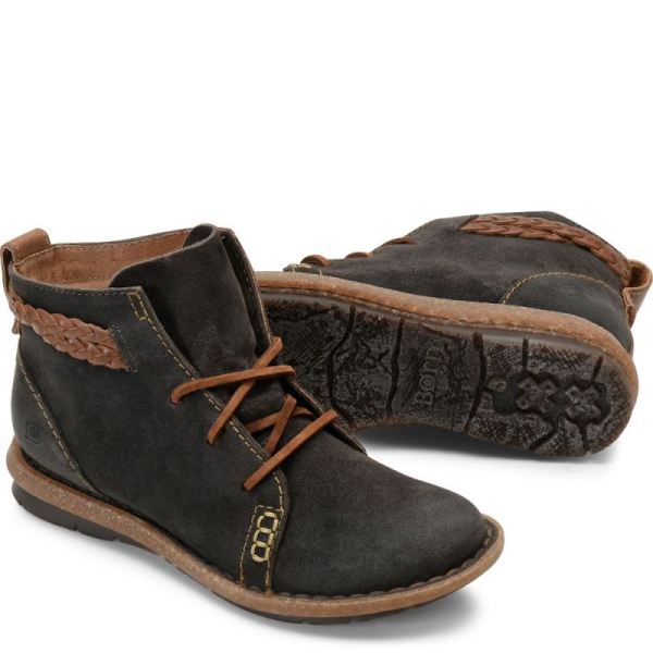 Born | Women's Temple Boots - Dark Gray Distressed (Grey) | New Clearance