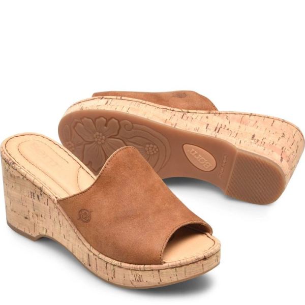Born | Women's Lilah Sandals - Tan Camel Distressed (Tan) | New Clearance