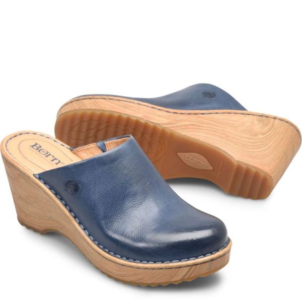 Born | Women's Natalie Clogs - Navy (Blue) | New Clearance