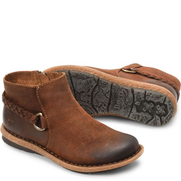 Born | Women's Toya Boots - Glazed Ginger Distressed (Brown) | New Clearance