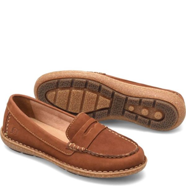 Born | Women's Nerina Slip-Ons & Lace-Ups - Maple Leaf Nubuck (Tan) | New Clearance
