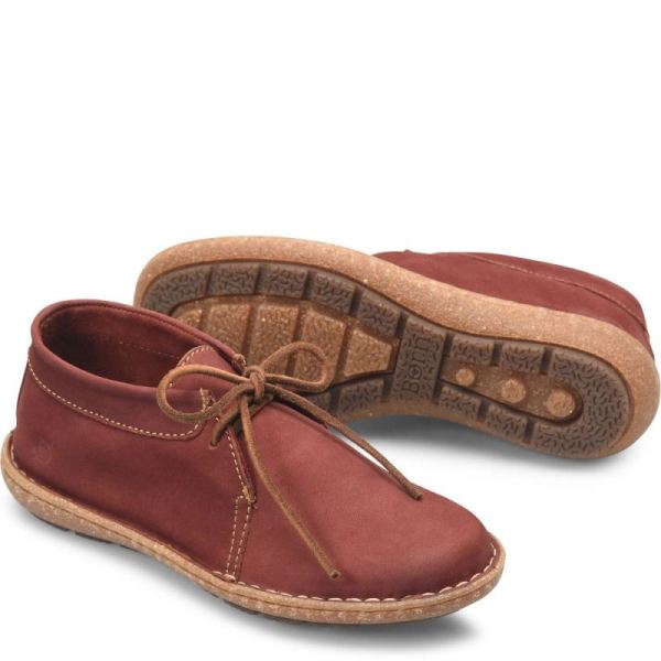 Born | Women's Nuala Boots - Brick Nubuck (Red) | New Clearance