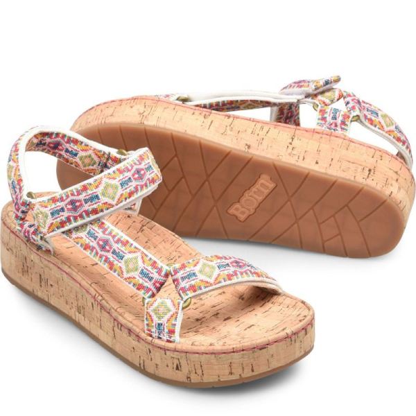Born | Women's Sirena Sandals - White (Multicolor) | New Clearance