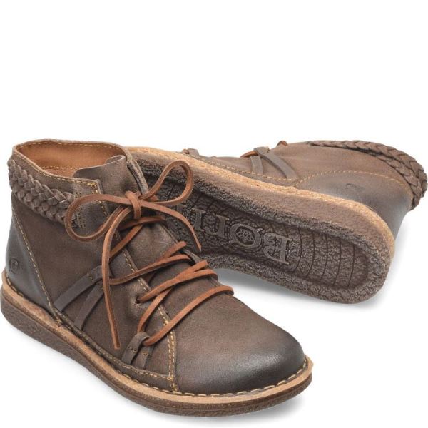 Born | Women's Temple II Boots - Wet Weather Distressed (Grey) | New Clearance