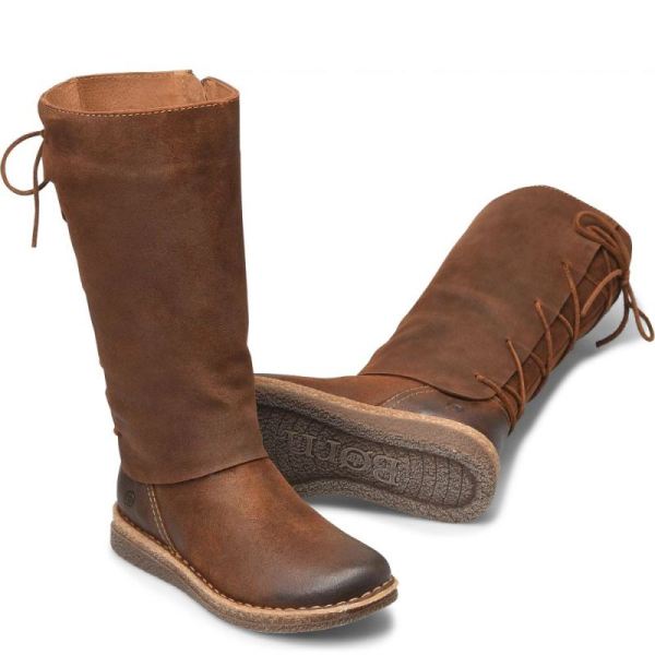 Born | Women's Sable Boots - Glazed Ginger Distressed (Brown) | New Clearance