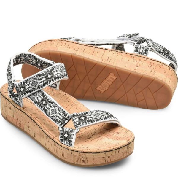 Born | Women's Sirena Sandals - Black Fabric (Multicolor) | New Clearance