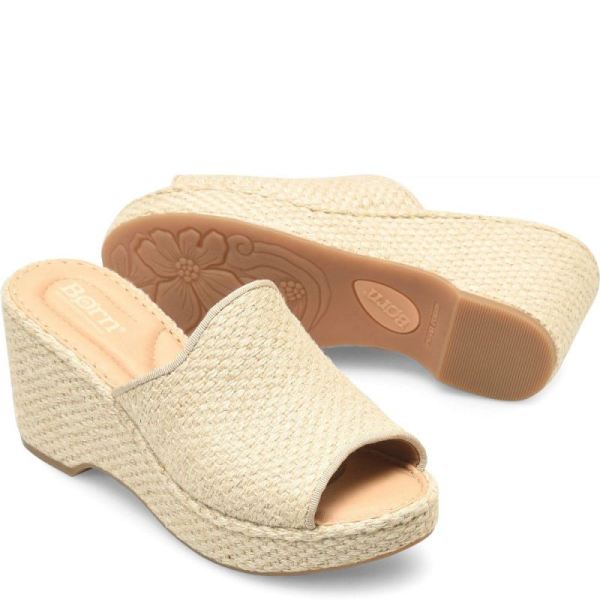 Born | Women's Lilah Raffia Sandals - Natural Raffia (Tan) | New Clearance