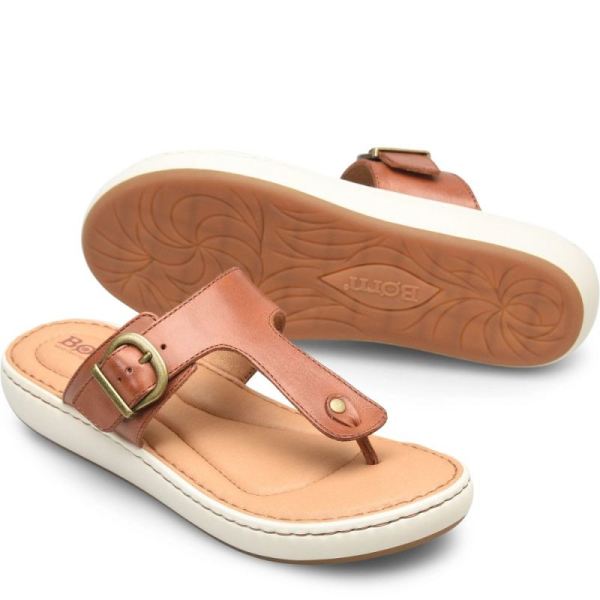 Born | Women's Jules Sandals - Cognac Brown (Brown) | New Clearance