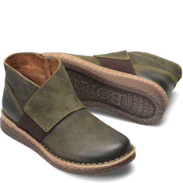 Born | Women's Tora Boots - Olivio Distressed (Green) | New Clearance