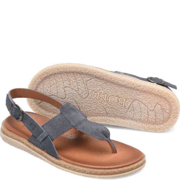Born | Women's Cammie Sandals - Dark Jeans Suede (Blue) | New Clearance