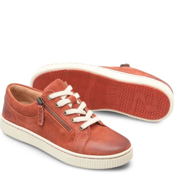 Born | Women's Paloma Slip-Ons & Lace-Ups - Arogosta Distressed (Red) | New Clearance