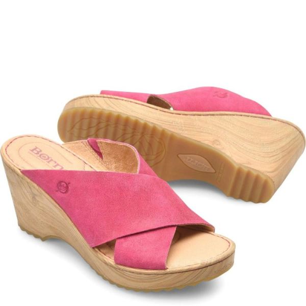 Born | Women's Nora Sandals - Dark Peonia (Pink) | New Clearance
