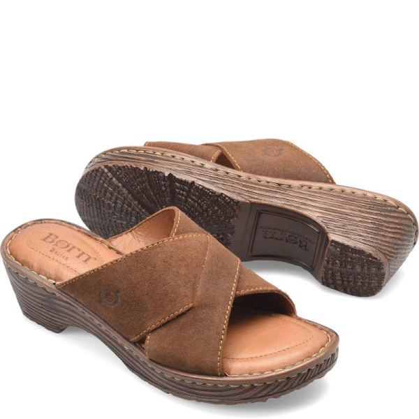 Born | Women's Teayo Basic Sandals - Glazed Ginger Distressed (Brown) | New Clearance