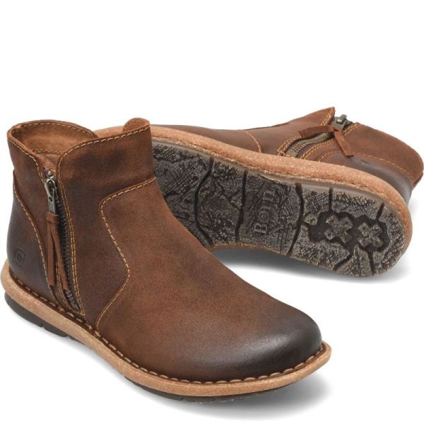 Born | Women's Thia Boots - Glazed Ginger Distressed (Brown) | New Clearance