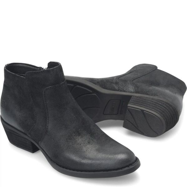 Born | Women's Mckenzie Boots - Black Distressed (Black) | New Clearance