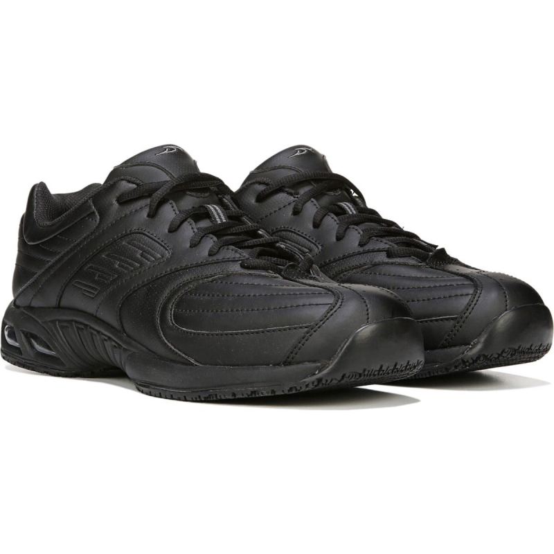 Dr. Scholl's Men's Cambridge II Slip Resistant Sneaker - Black Leather | Special Offer
