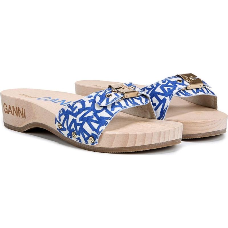 Dr. Scholl's Men's x GANNI Original Slide Sandal - Blue Fabric | Special Offer