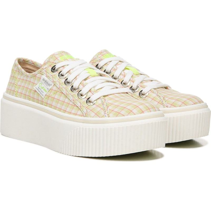 Dr. Scholl's Women's Funday Platform Sneaker - Sunny Lime Plaid | Special Offer