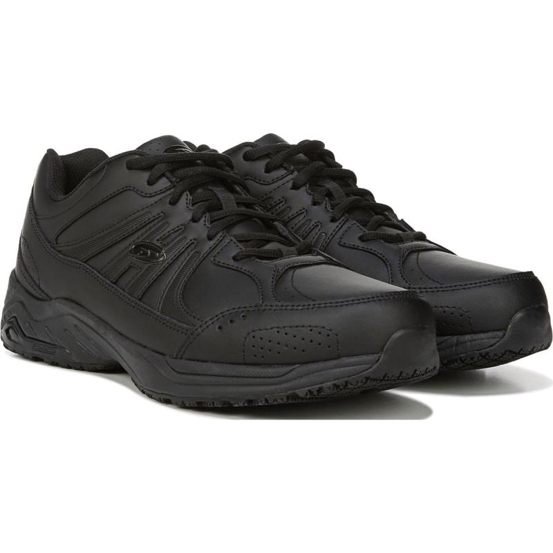 Dr. Scholl's Men's Titan 2 Slip Resistant Sneaker - Black Leather | Special Offer