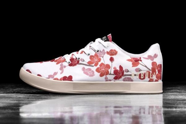 NOBULL | MEN'S WHITE CHERRY BLOSSOM CANVAS TRAINER