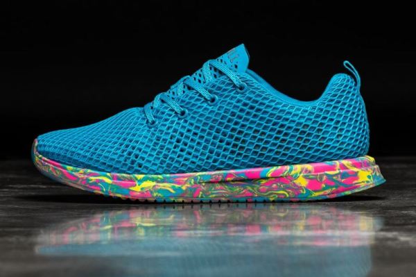 NOBULL | MEN'S NEON BLUE SWIRL MESH RUNNER