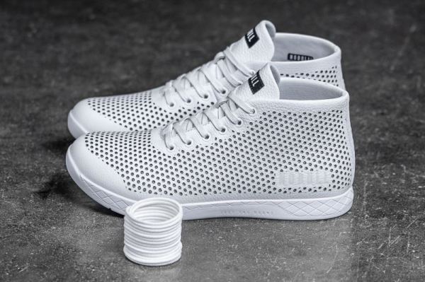 NOBULL | MEN'S WHITE LEATHER MID TRAINER