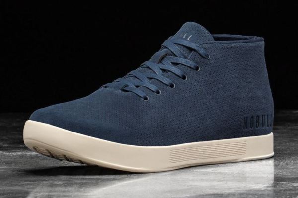 NOBULL | MEN'S NAVY IVORY SUEDE MID TRAINER