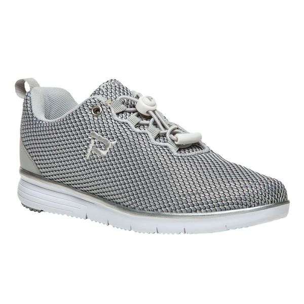Propet | Women's TravelFit Prestige-Silver/Black | Quick Ship!