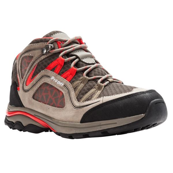 Propet | Women's Propet Peak-Gunsmoke/Red | Quick Ship!
