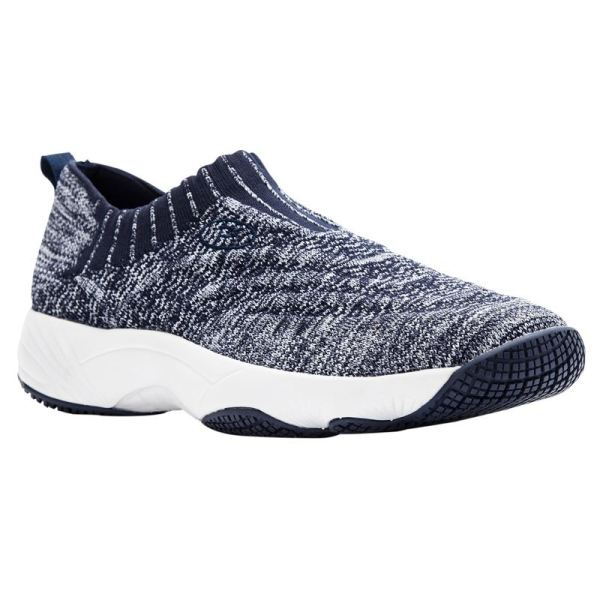 Propet | Women's Wash N Wear Slip-On Knit-Navy/White | Quick Ship!