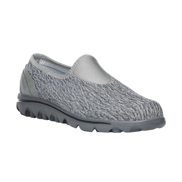 Propet | Women's TravelActive Slip-On-Black/White Heather | Special Offer