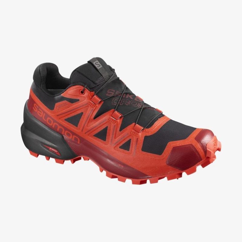 SALOMON WOMEN'S SPIKECROSS 5 GORE-TEX-Black / Racing Red / Red Dahlia | New Arrivals